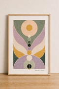 Abstract geometric art on wooden table (2)