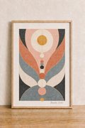 Abstract geometric art on wooden table (3)