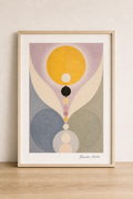 Abstract geometric art on wood table