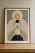 Geometric mandala over warm wood