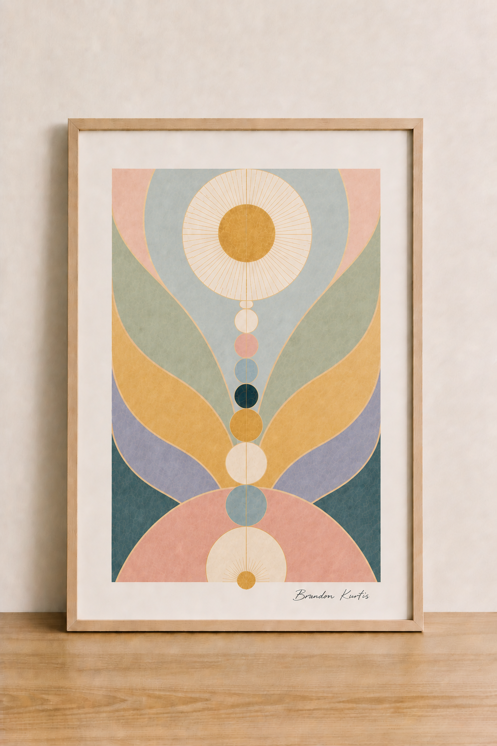 Minimalist geometric art with warm tones