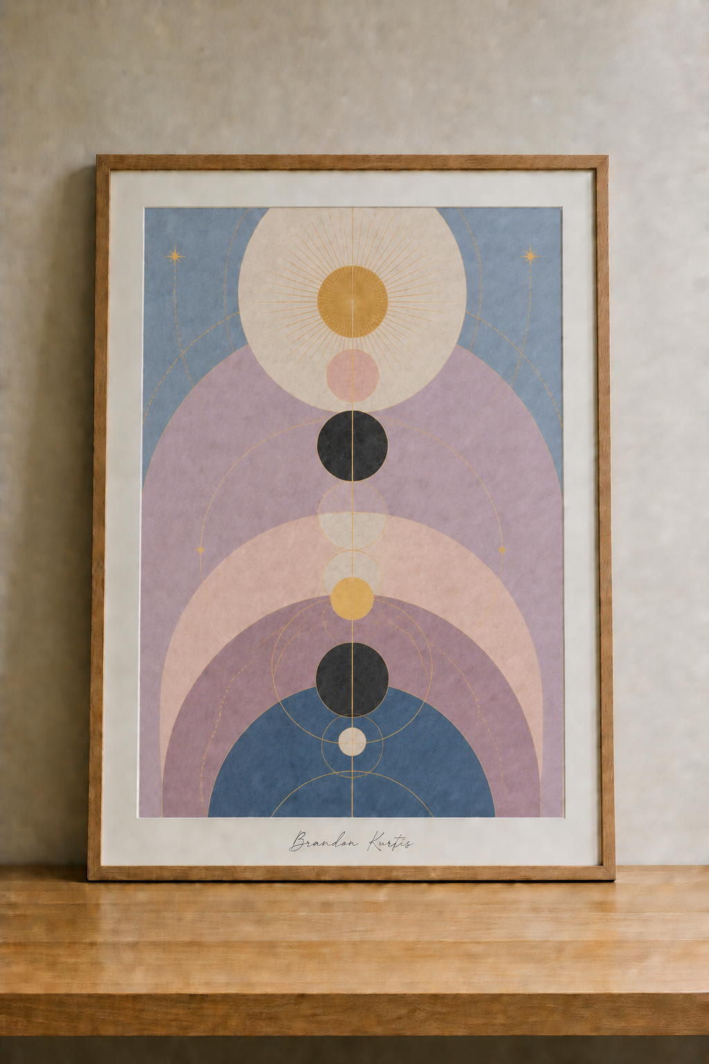Modern abstract art with celestial symmetry